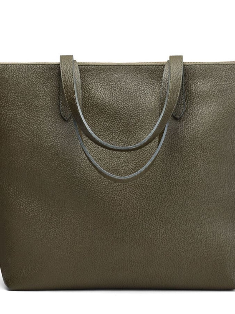 Cuyana Classic Leather Zipper Tote - Olive Green